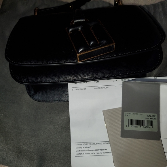 Authentic Tom Ford 001 Lock Mini Flap Shoulder Bag color BLACK - Picture 9 of 15